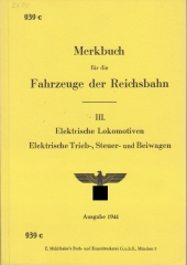 939c Merkbuch für elektr. Lokomotiven und Triebwagen