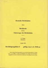 939d Merkbuch für die Fahrzeuge der Reichsbahn - IV. Wagen, Regelspur